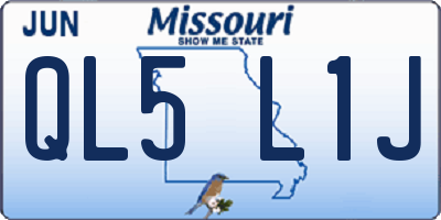 MO license plate QL5L1J