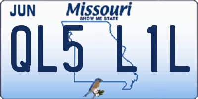 MO license plate QL5L1L