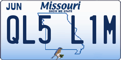 MO license plate QL5L1M