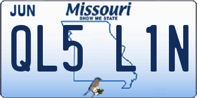 MO license plate QL5L1N