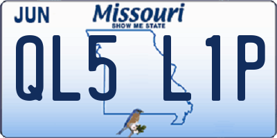 MO license plate QL5L1P