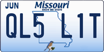 MO license plate QL5L1T