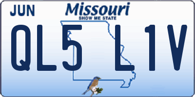 MO license plate QL5L1V