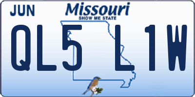 MO license plate QL5L1W