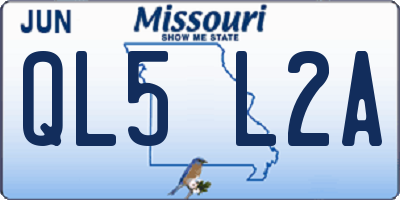 MO license plate QL5L2A