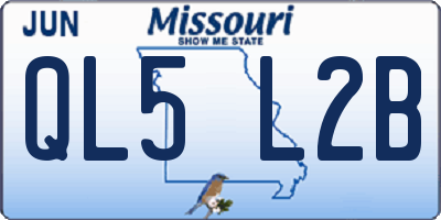 MO license plate QL5L2B