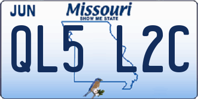 MO license plate QL5L2C