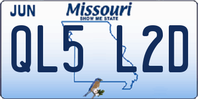 MO license plate QL5L2D