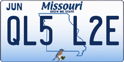 MO license plate QL5L2E