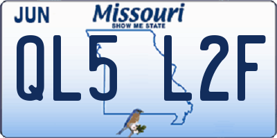 MO license plate QL5L2F
