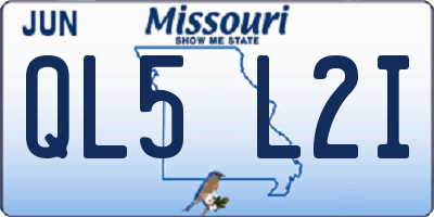 MO license plate QL5L2I