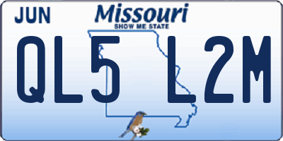MO license plate QL5L2M