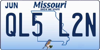 MO license plate QL5L2N