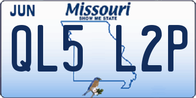 MO license plate QL5L2P