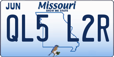 MO license plate QL5L2R
