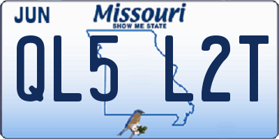 MO license plate QL5L2T