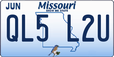 MO license plate QL5L2U