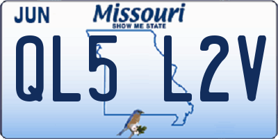 MO license plate QL5L2V