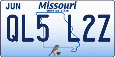 MO license plate QL5L2Z