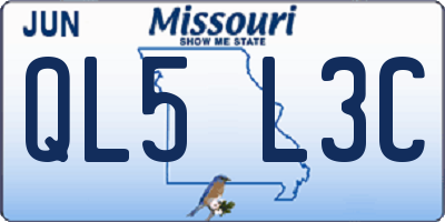 MO license plate QL5L3C
