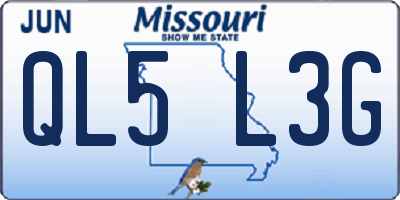MO license plate QL5L3G