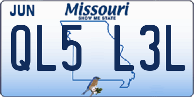 MO license plate QL5L3L