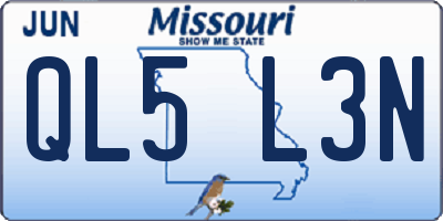 MO license plate QL5L3N