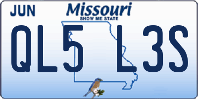 MO license plate QL5L3S