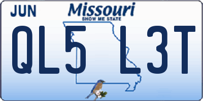 MO license plate QL5L3T