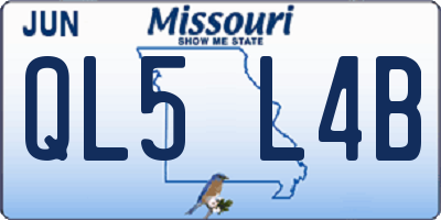 MO license plate QL5L4B