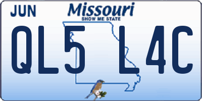 MO license plate QL5L4C