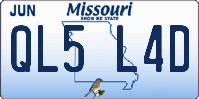 MO license plate QL5L4D