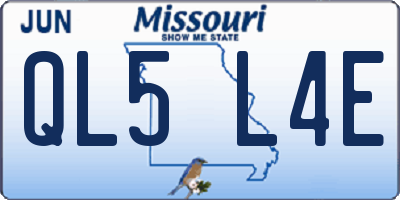 MO license plate QL5L4E