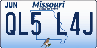 MO license plate QL5L4J