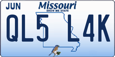 MO license plate QL5L4K