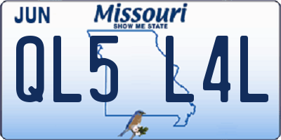 MO license plate QL5L4L