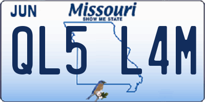 MO license plate QL5L4M