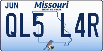MO license plate QL5L4R