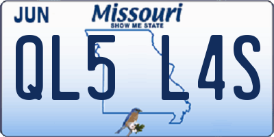 MO license plate QL5L4S