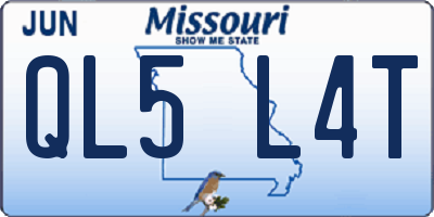 MO license plate QL5L4T