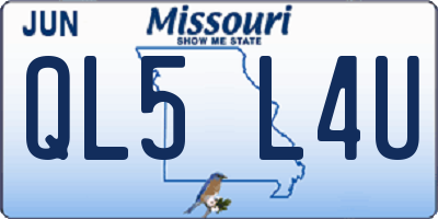 MO license plate QL5L4U