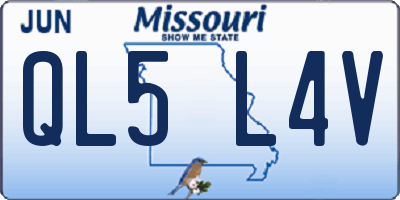 MO license plate QL5L4V