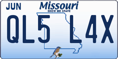 MO license plate QL5L4X