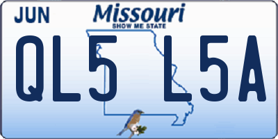 MO license plate QL5L5A