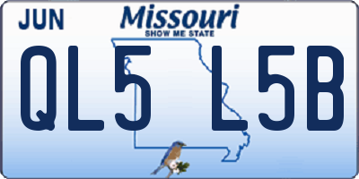 MO license plate QL5L5B