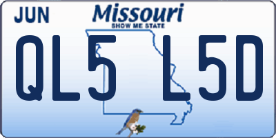 MO license plate QL5L5D