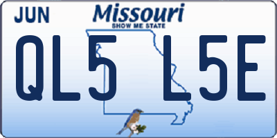 MO license plate QL5L5E