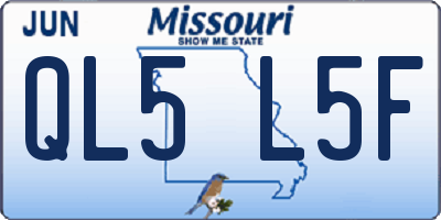 MO license plate QL5L5F