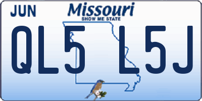 MO license plate QL5L5J