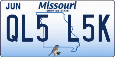 MO license plate QL5L5K